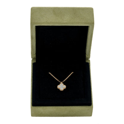 Van Cleef & Arpels 18K Yellow Gold Mother of Pearl Sweet Alhambra Pendant Necklace 4 of 4