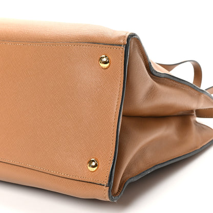Prada Saffiano Soft Triple Pocket Tote Caramel 8 of 10