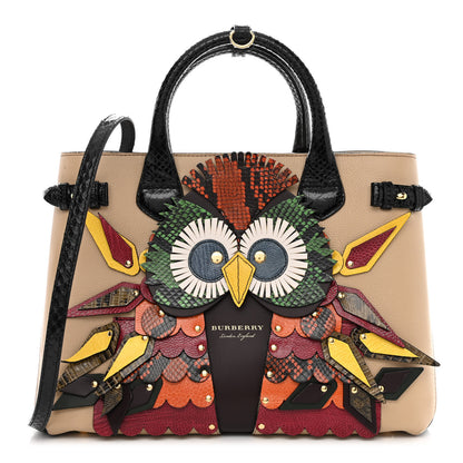 Burberry Derby Calfskin Beasts Medium Banner Tote Khaki 1 of 11