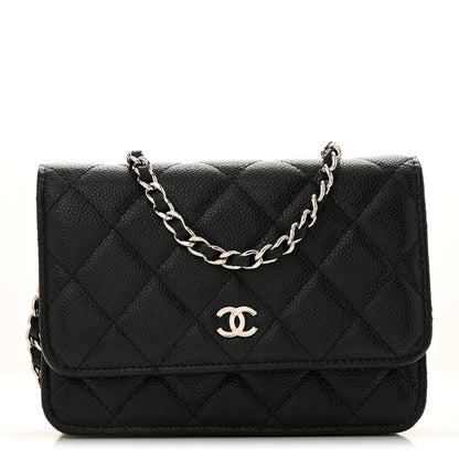 Chanel Caviar Quilted Mini Wallet On Chain WOC Black 1 of 12