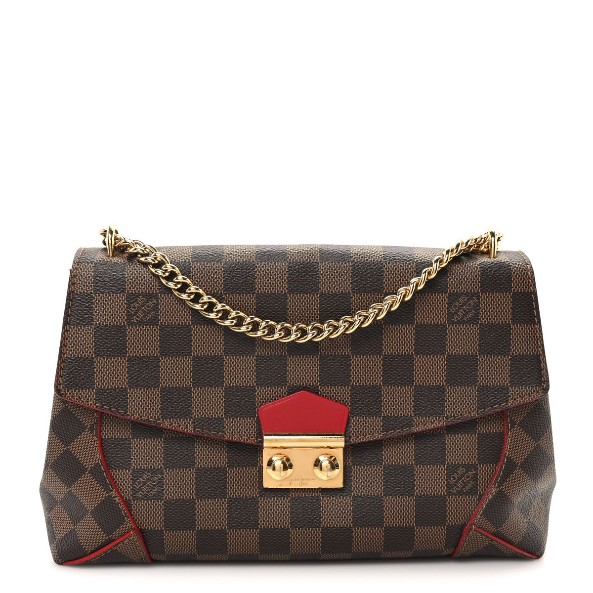 Damier Ebene Caissa Clutch Cherry
