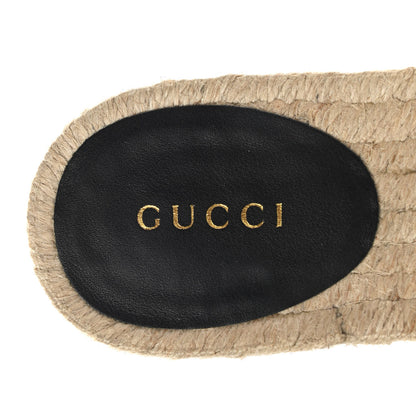 Gucci Monogram Matelasse GG Marmont Espadrille 20mm Slide Sandals 35 Beige Ebony Black 9 of 11