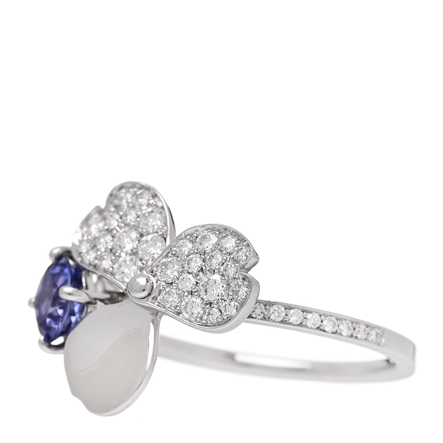 Tiffany Platinum Diamond Tanzanite Paper Flowers Ring 54 7 3 of 6