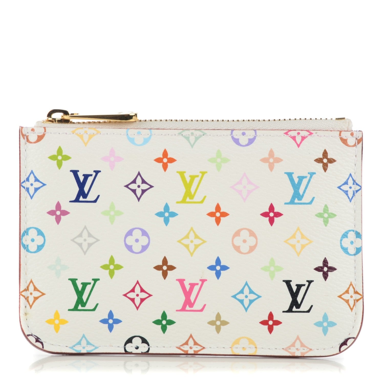 Louis Vuitton Monogram Multicolor Key Pouch White Litchi 1 of 7