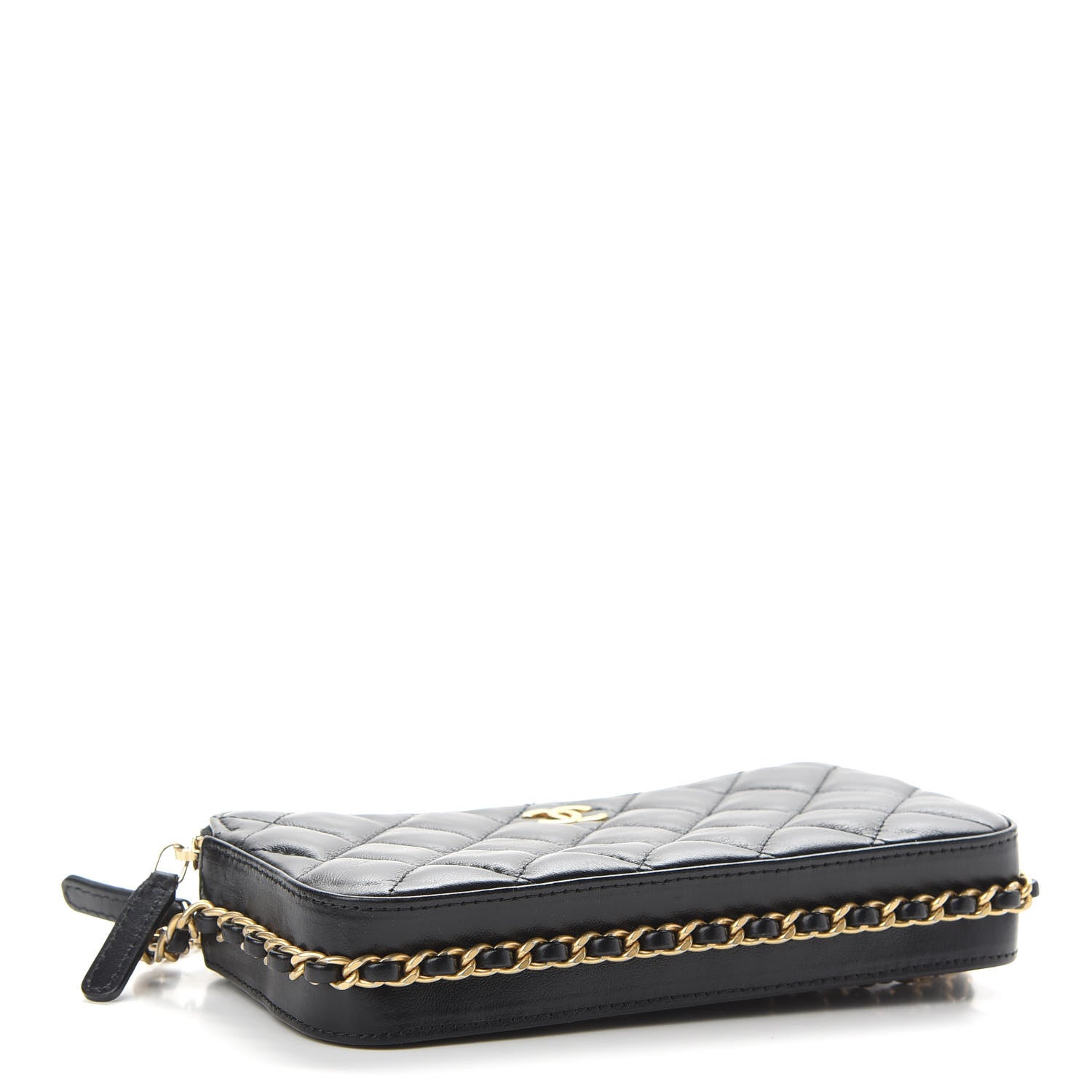 Chanel Lambskin Quilted Small Clutch With Chain Black 4 of 9