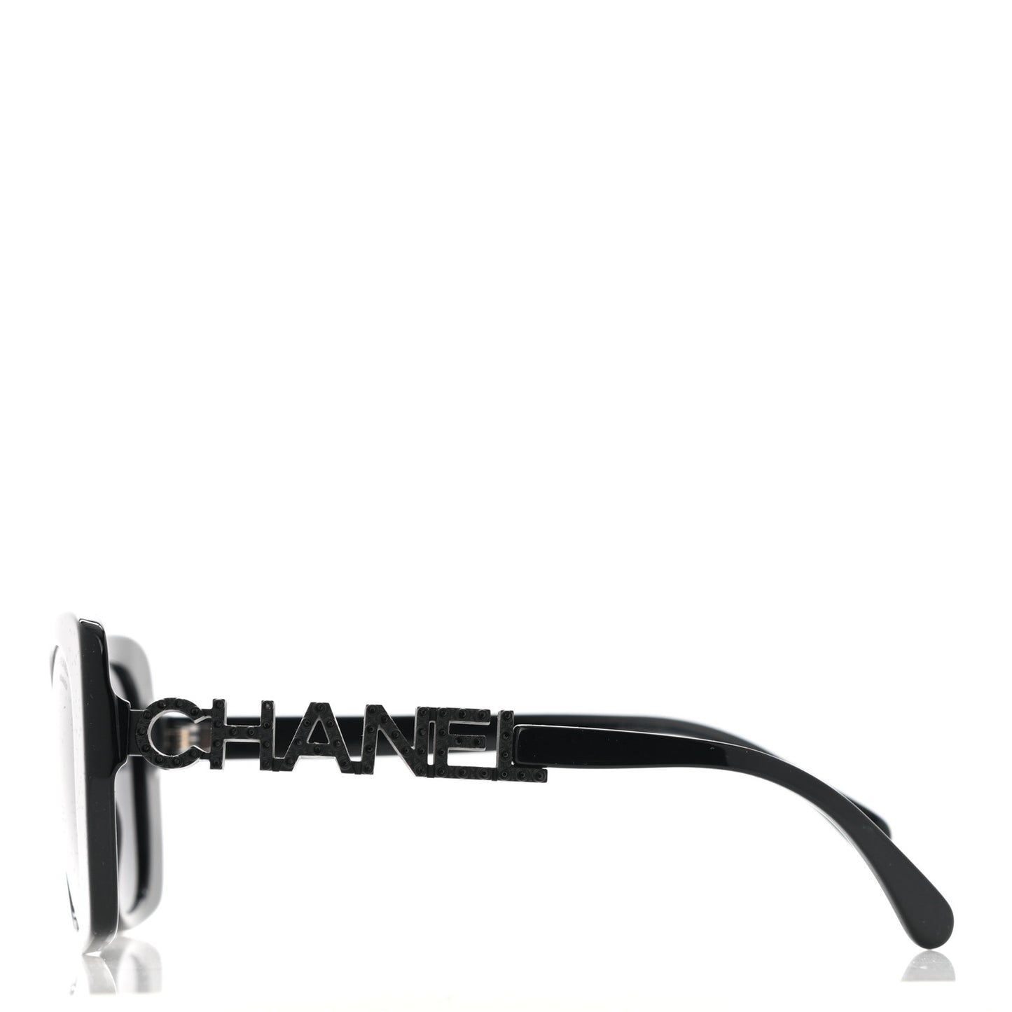 Acetate Strass Polarized Square Sunglasses 5422-B Black