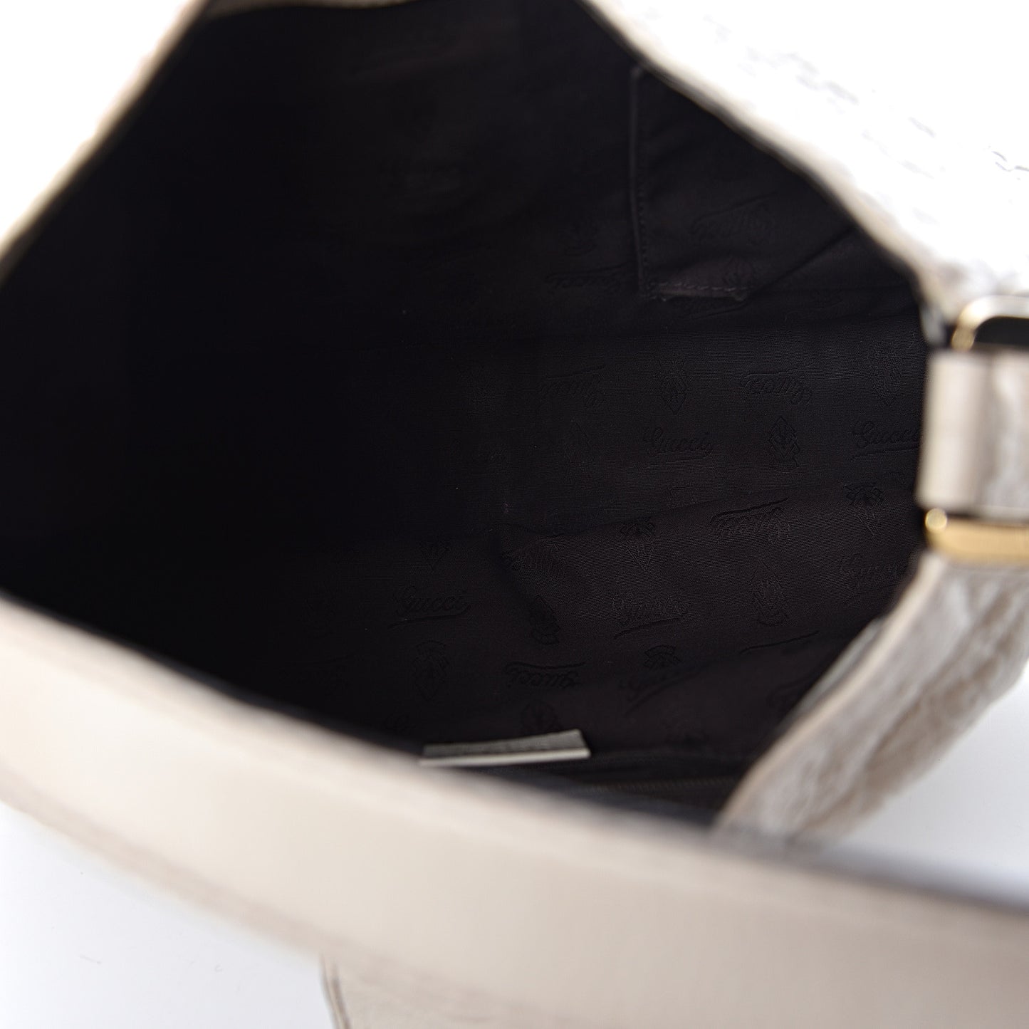 Guccissima Medium New Ladies Web Hobo White