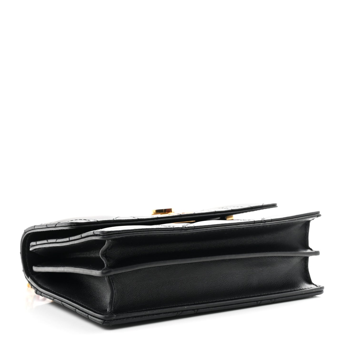 Lambskin Enamel Macrocannage Dioramour Mini Miss Caro Bag Black Red