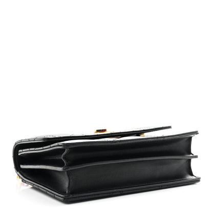 Christian Dior Lambskin Enamel Macrocannage Dioramour Mini Miss Caro Bag Black Red 4 of 9