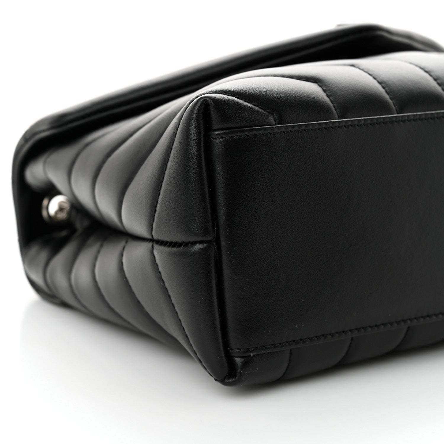 Saint Laurent Calfskin Y Quilted Monogram Small Loulou Crossbody Bag Black 9 of 10