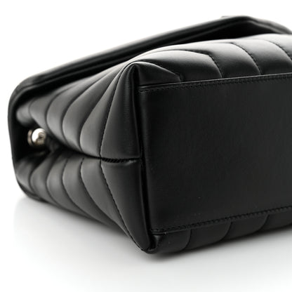 Saint Laurent Calfskin Y Quilted Monogram Small Loulou Crossbody Bag Black 9 of 10