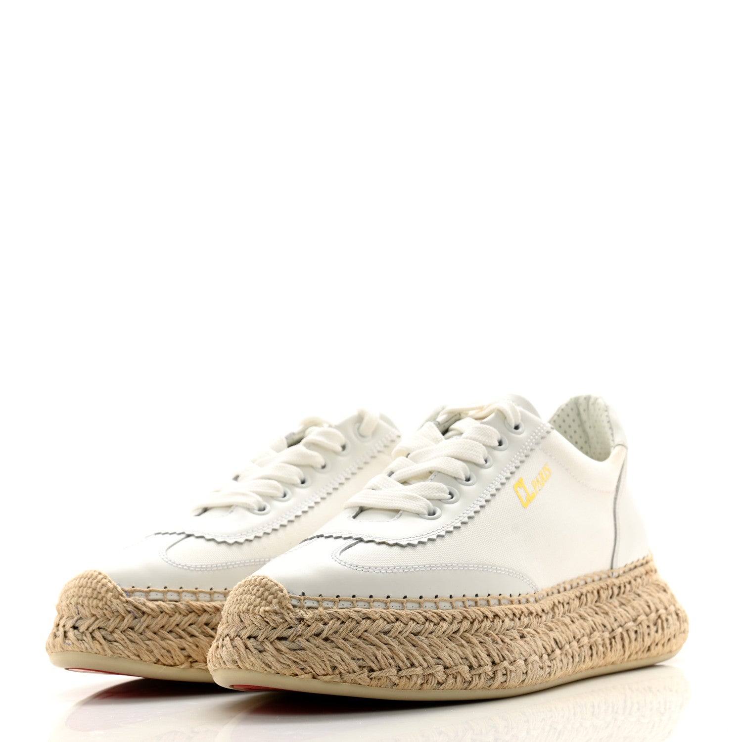Christian Louboutin Toile Calfskin Espasneak Flat Sneaker 38 Ivory 3 of 11