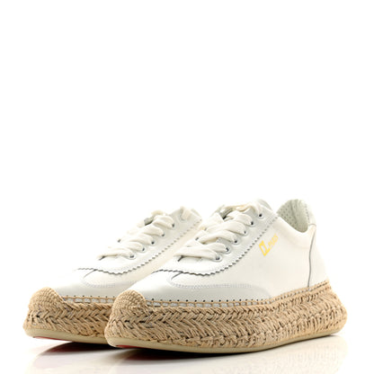 Christian Louboutin Toile Calfskin Espasneak Flat Sneaker 38 Ivory 3 of 11