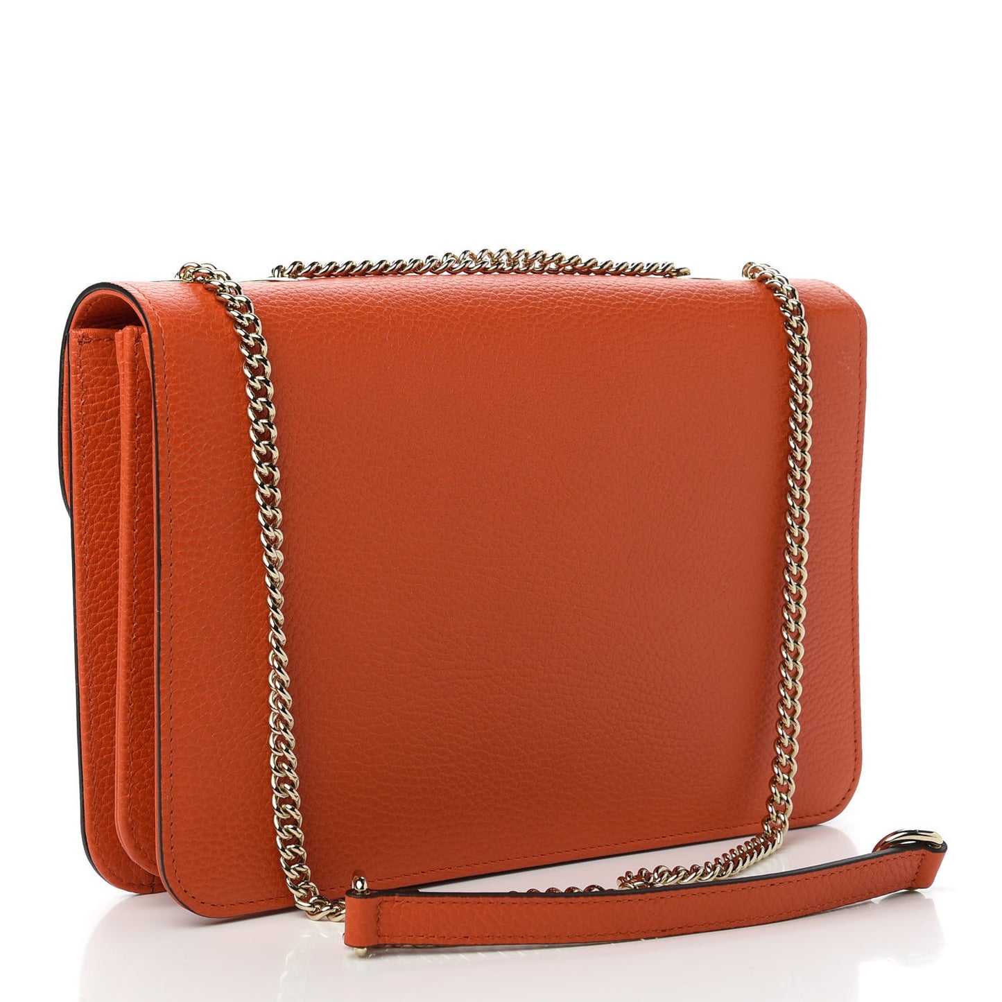Dollar Calfskin Interlocking G Shoulder Bag Sun Orange