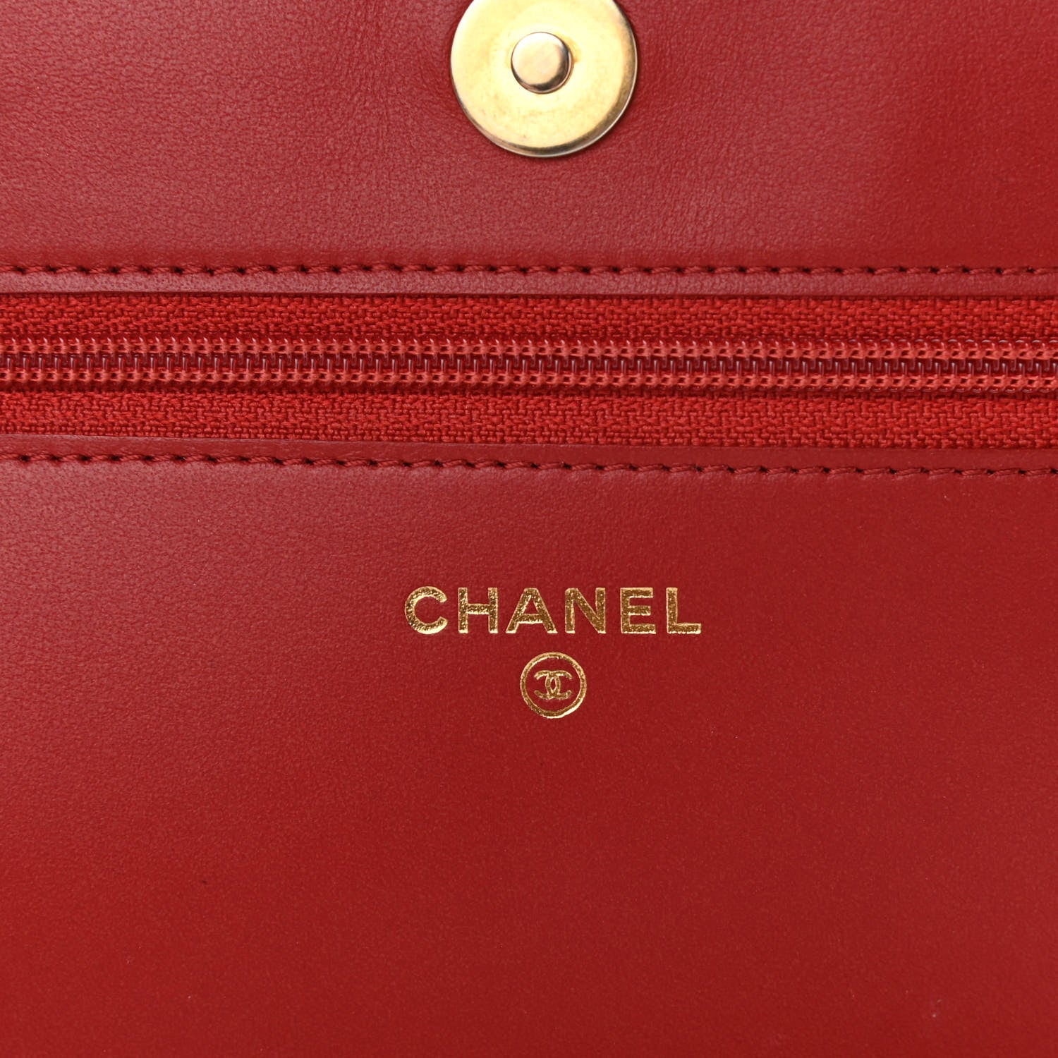 Chanel Calfskin Quilted Chain Around Boy Wallet On Chain WOC Red 6 of 9