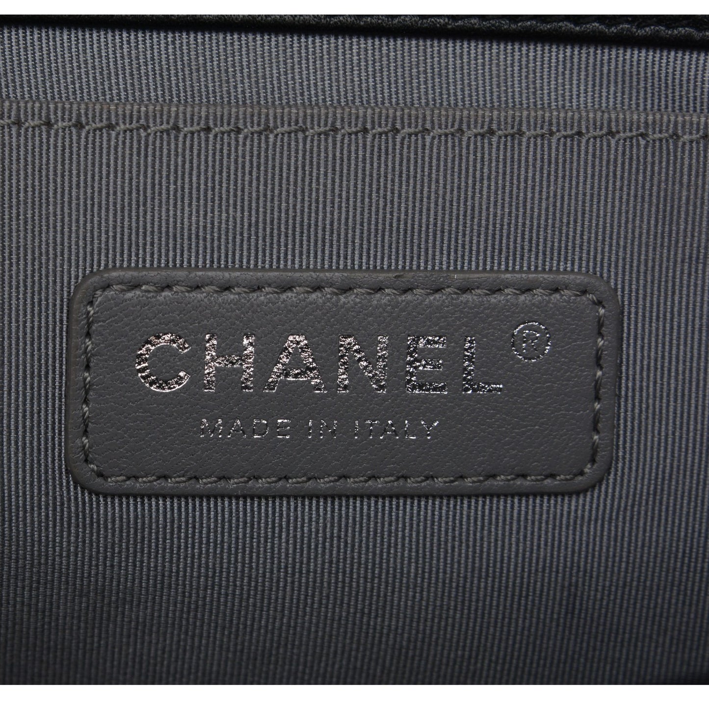 Calfskin Chevron Quilted Medium Boy Flap Black