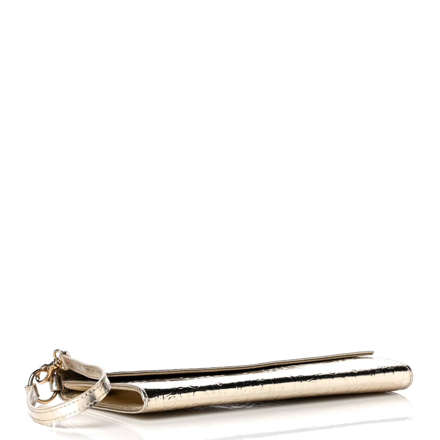 Metallic Patent Ultimate Wristlet Gold