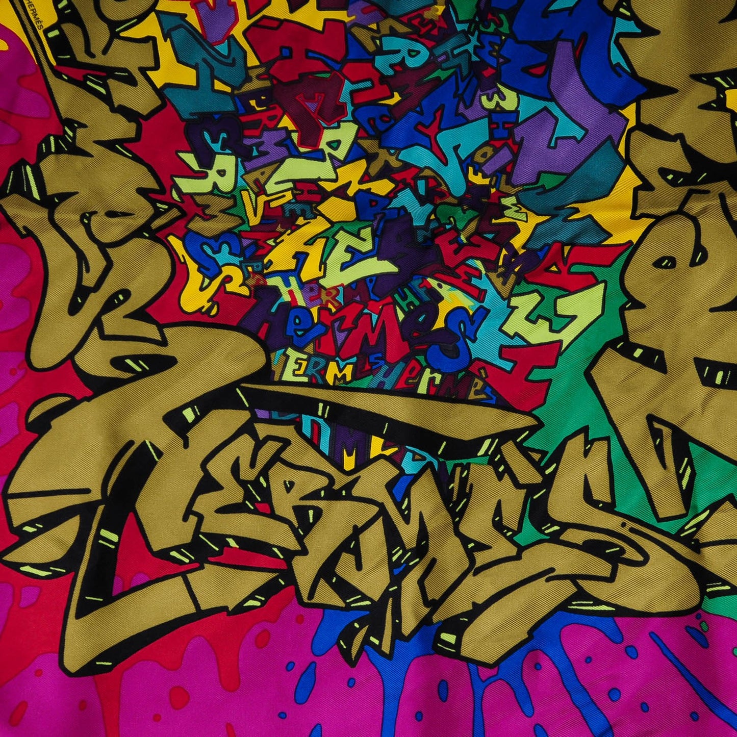 Silk Graff Graffiti Pocket Square Scarf
