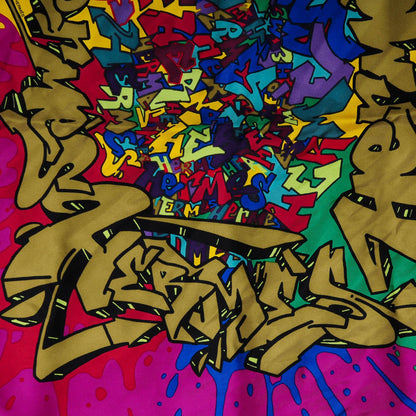Hermes Silk Graff Graffiti Pocket Square Scarf 1 of 5