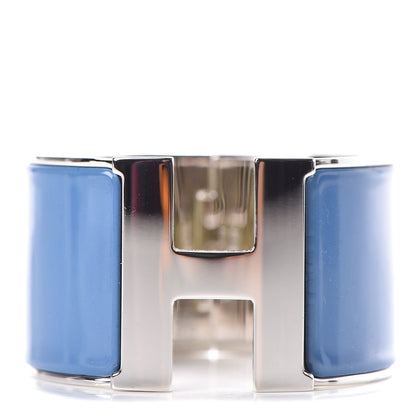 Hermes Enamel Extra Wide Clic Clac H Bracelet PM Bleu Turquin 1 of 4