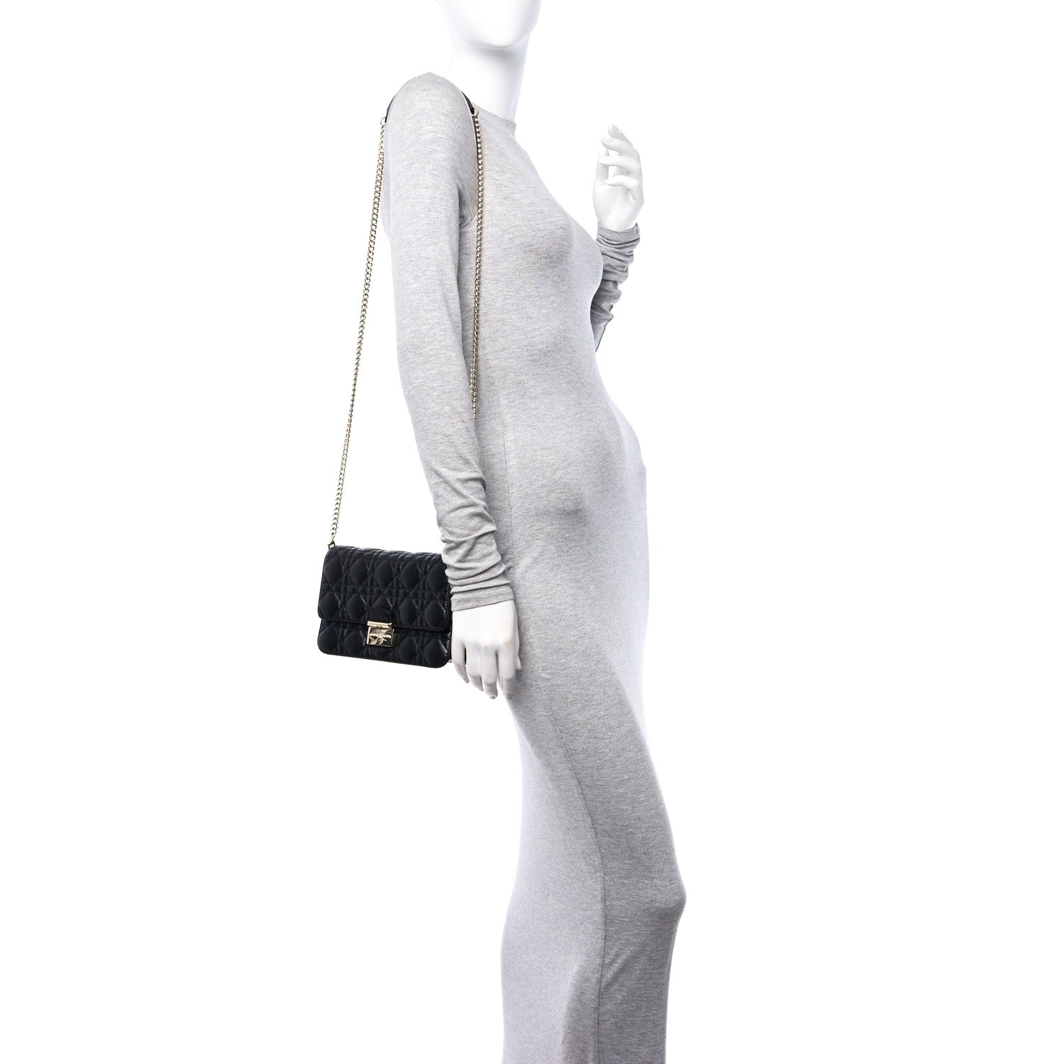 Christian Dior Lambskin Cannage Miss Dior Promenade Pouch Black 2 of 11