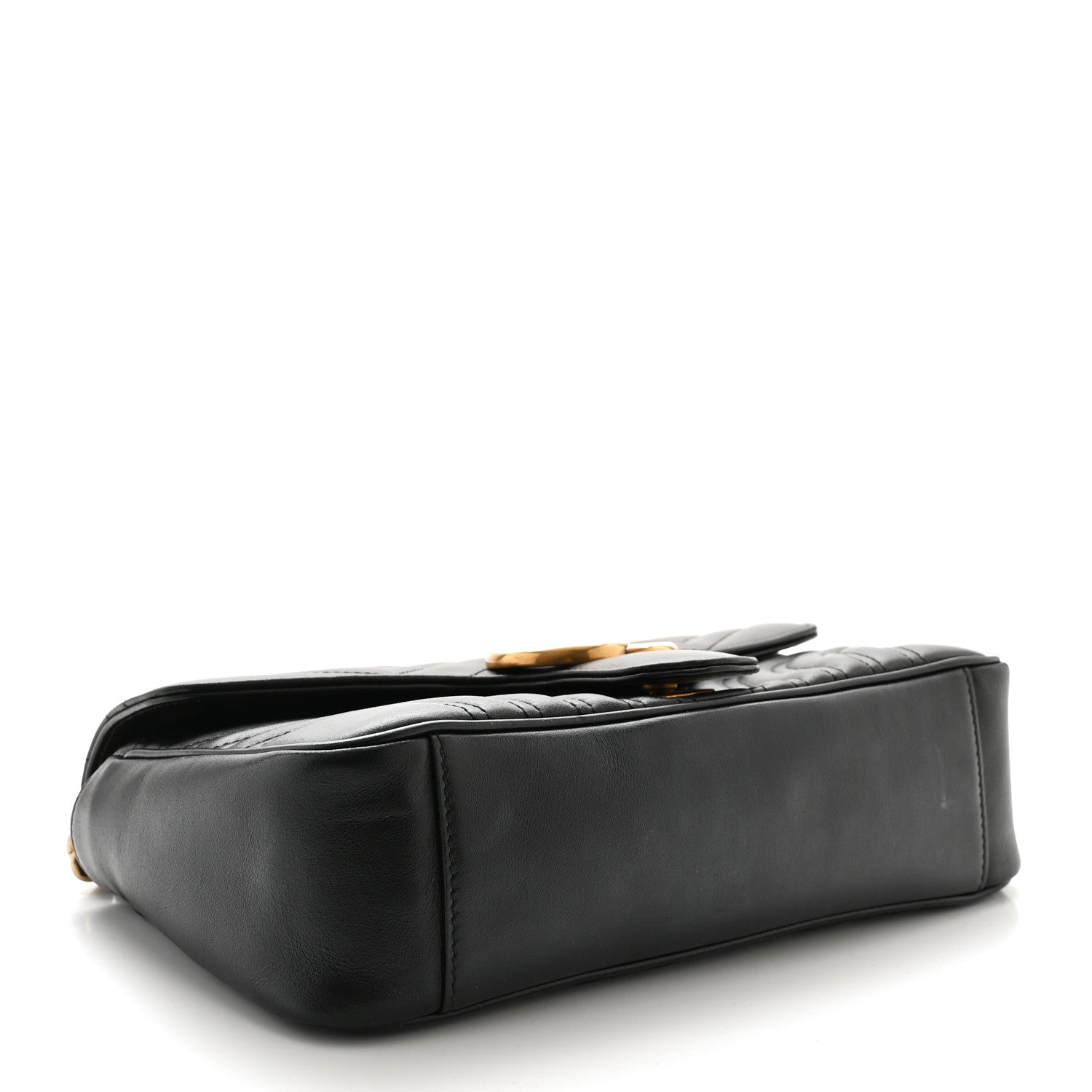 Gucci Calfskin Matelasse Small GG Marmont Shoulder Bag Black 4 of 11