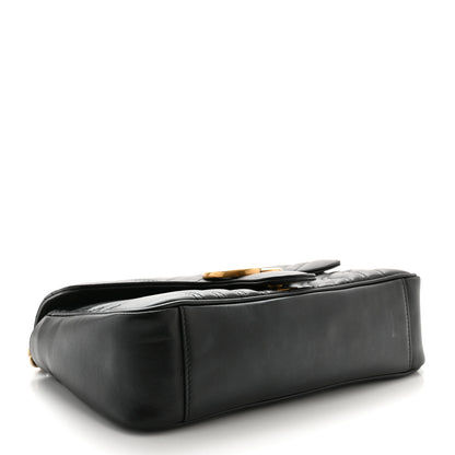 Gucci Calfskin Matelasse Small GG Marmont Shoulder Bag Black 4 of 11