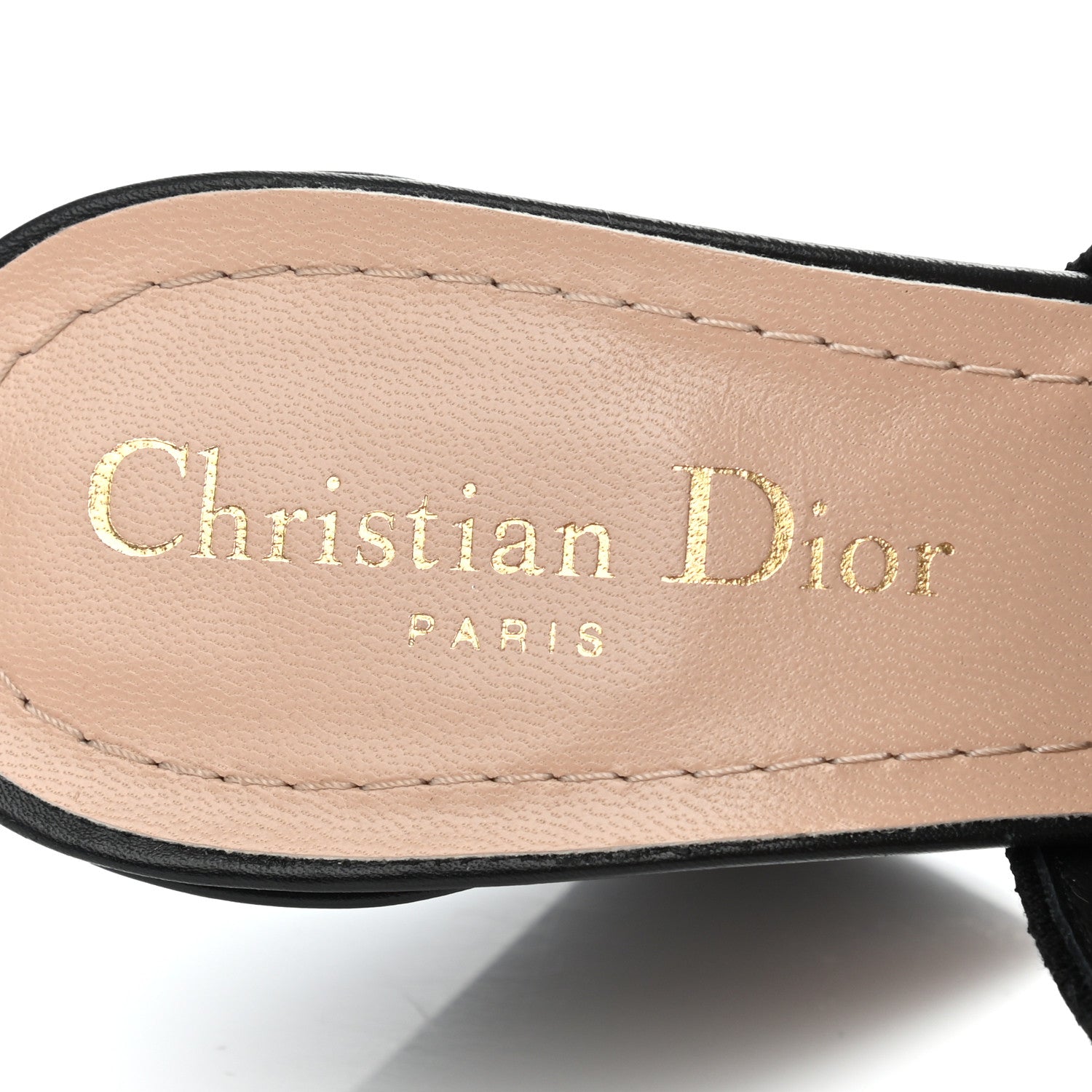 Christian Dior Cotton Embroidered Dway 85mm Slide Sandals 37 Black 7 of 8