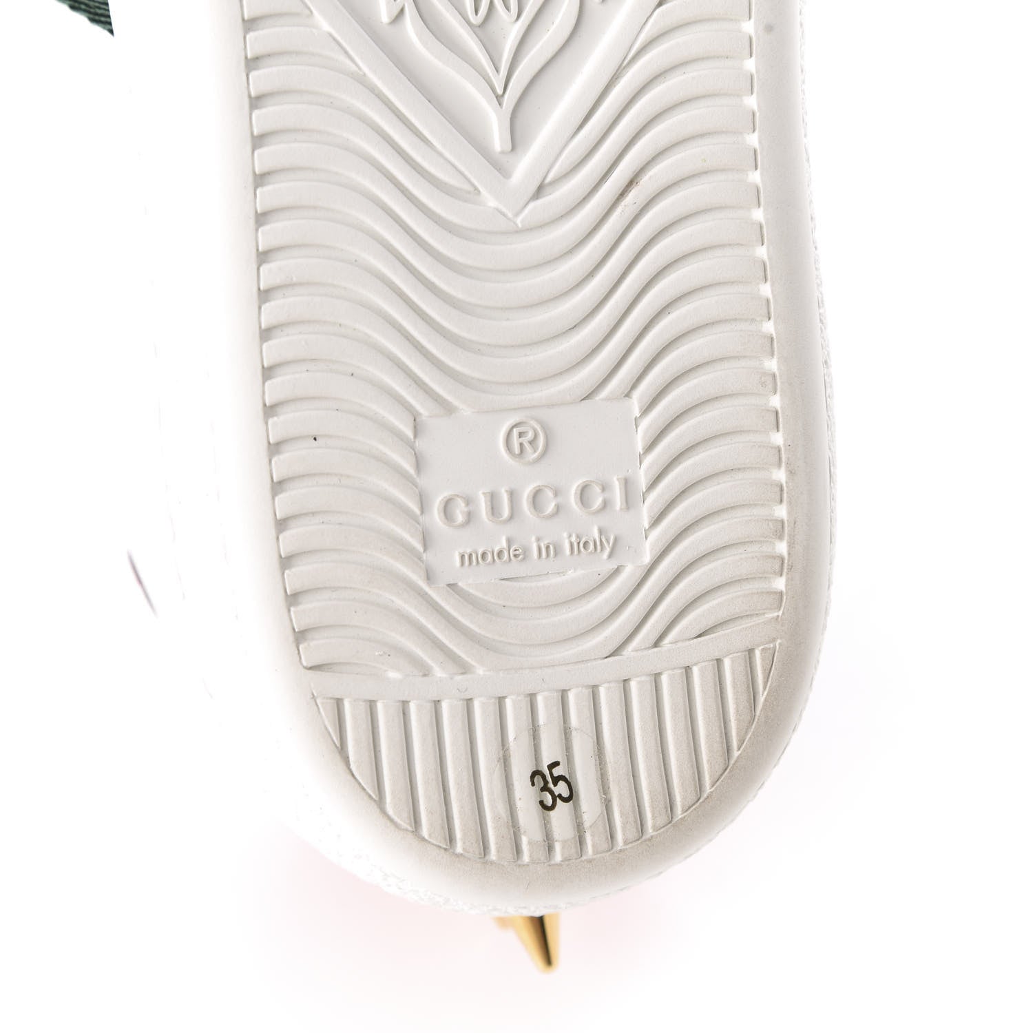Gucci Calfskin Web Pearl Studded Womens Ace Sneakers 35 White 10 of 11