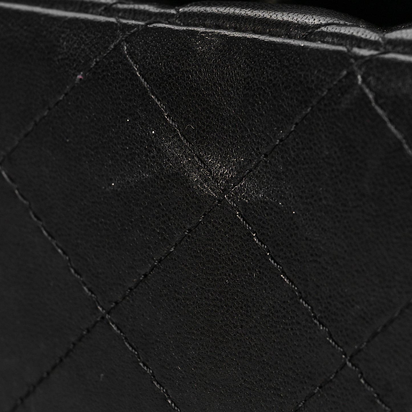 Lambskin Quilted Mini Square Flap Black