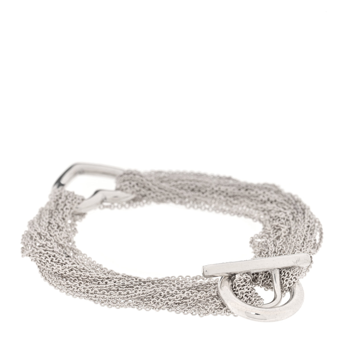 Sterling Silver Open Heart Multi Strand Bracelet