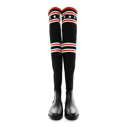 Givenchy Knit Rubber Storm Over The Knee Boots 41 Black 2 of 10