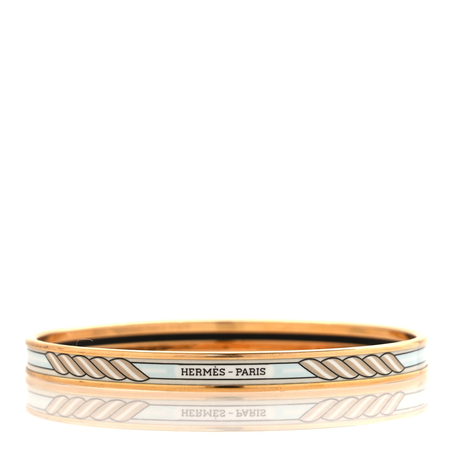 Hermes Enamel Quadrige Printed Extra Narrow Bracelet 65 1922311