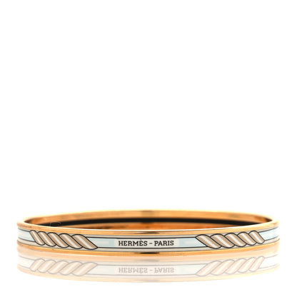 Hermes Enamel Quadrige Printed Extra Narrow Bracelet 65 1 of 6