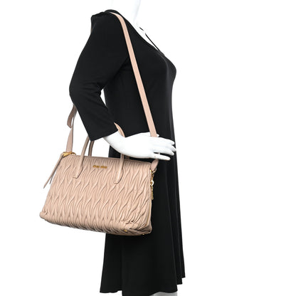 Miu Miu Nappa Matelasse Top Handle Cammeo 2 of 15