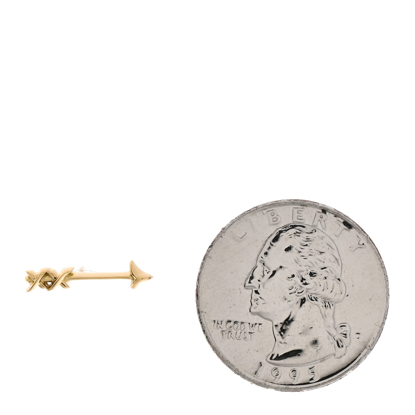 18K Yellow Gold Graffiti Arrow Single Earring