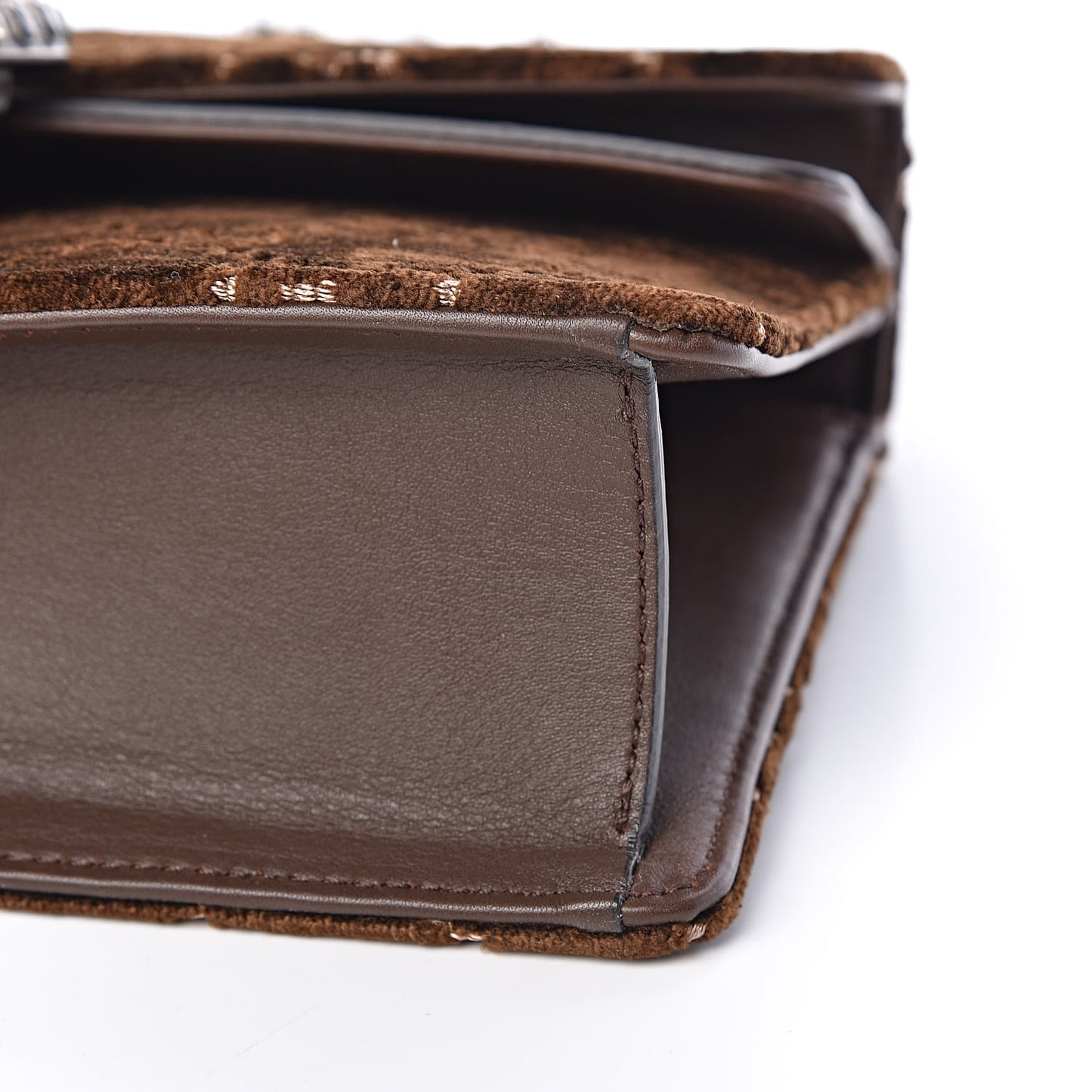 Velvet Moon Calfskin Crystal GG Monogram Small Dionysus Shoulder Bag Brown Vintage Cocoa Black Diamond