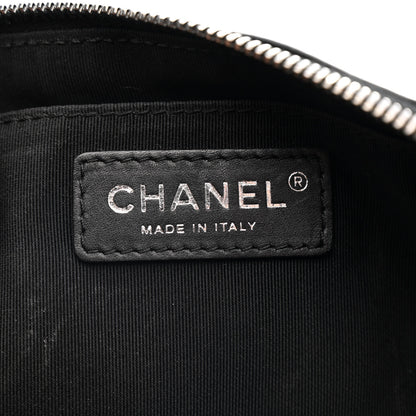 Chanel Crumpled Calfskin Quilted Casual Rock Waist Bag Fanny Pack Black 6 of 12