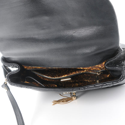 Versace Barocco Quilted Nappa Altea Vanitas Satchel Black 5 of 9
