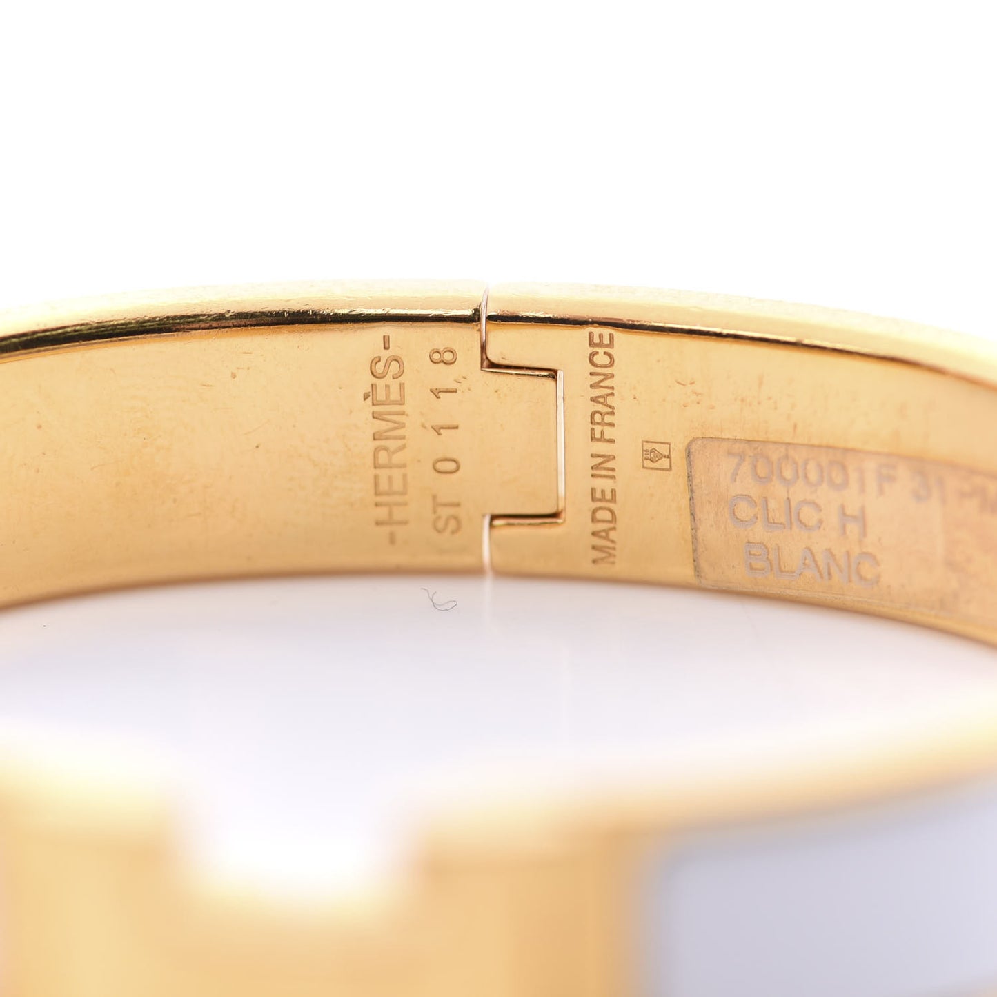 Enamel Narrow Clic Clac H Bracelet PM White