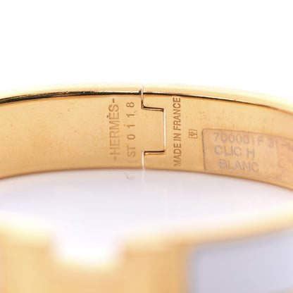 Hermes Enamel Narrow Clic Clac H Bracelet PM White 4 of 4