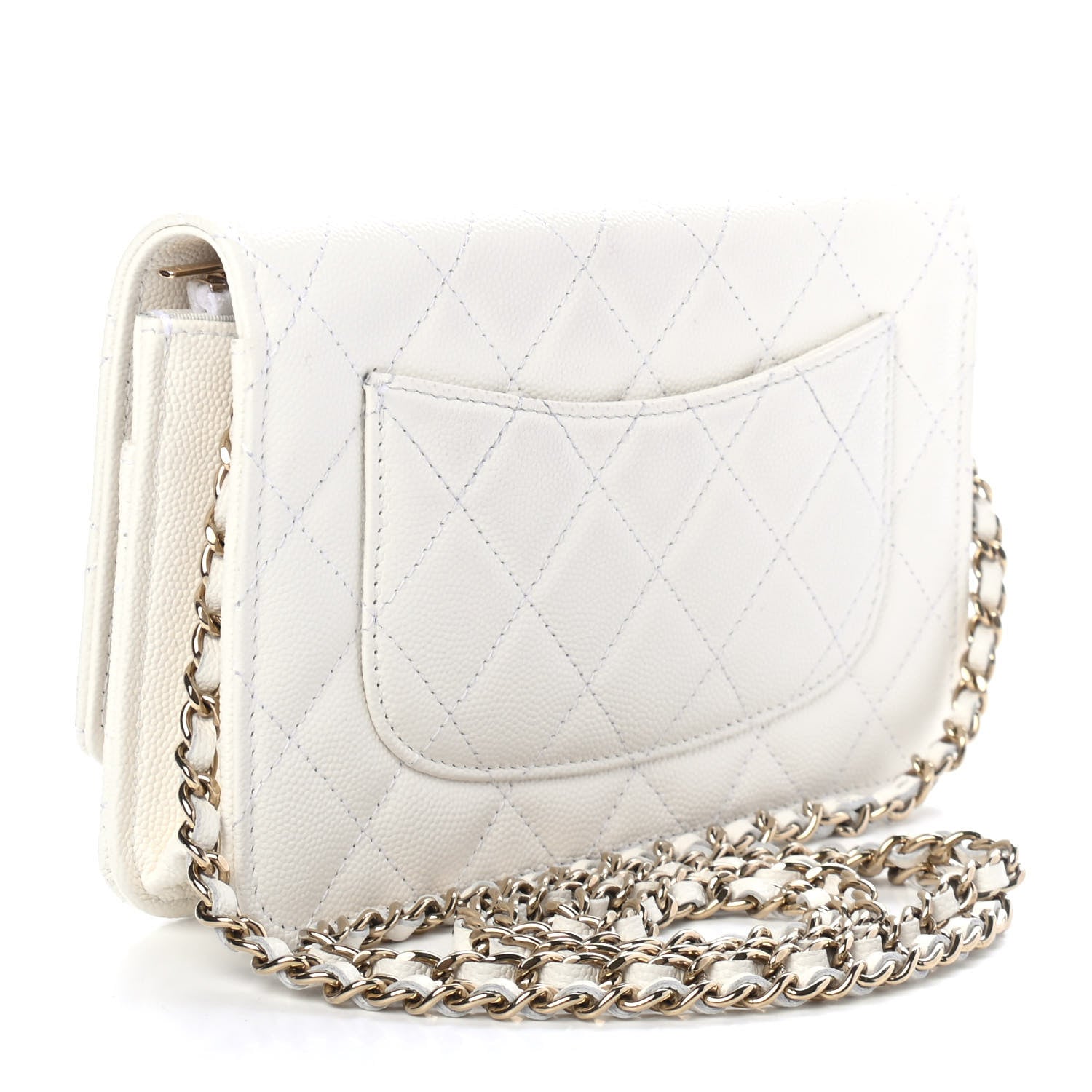 Chanel Caviar Quilted Wallet On Chain WOC White 2 of 4