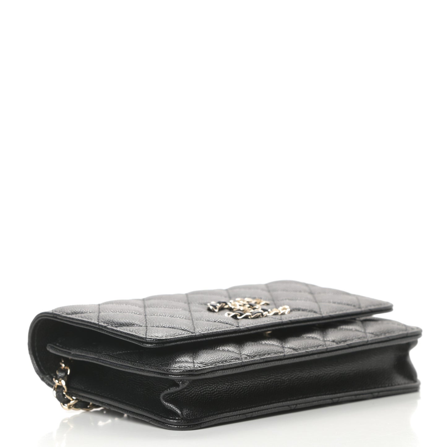 Caviar Quilted French New Wave Chain CC Wallet On Chain WOC Black