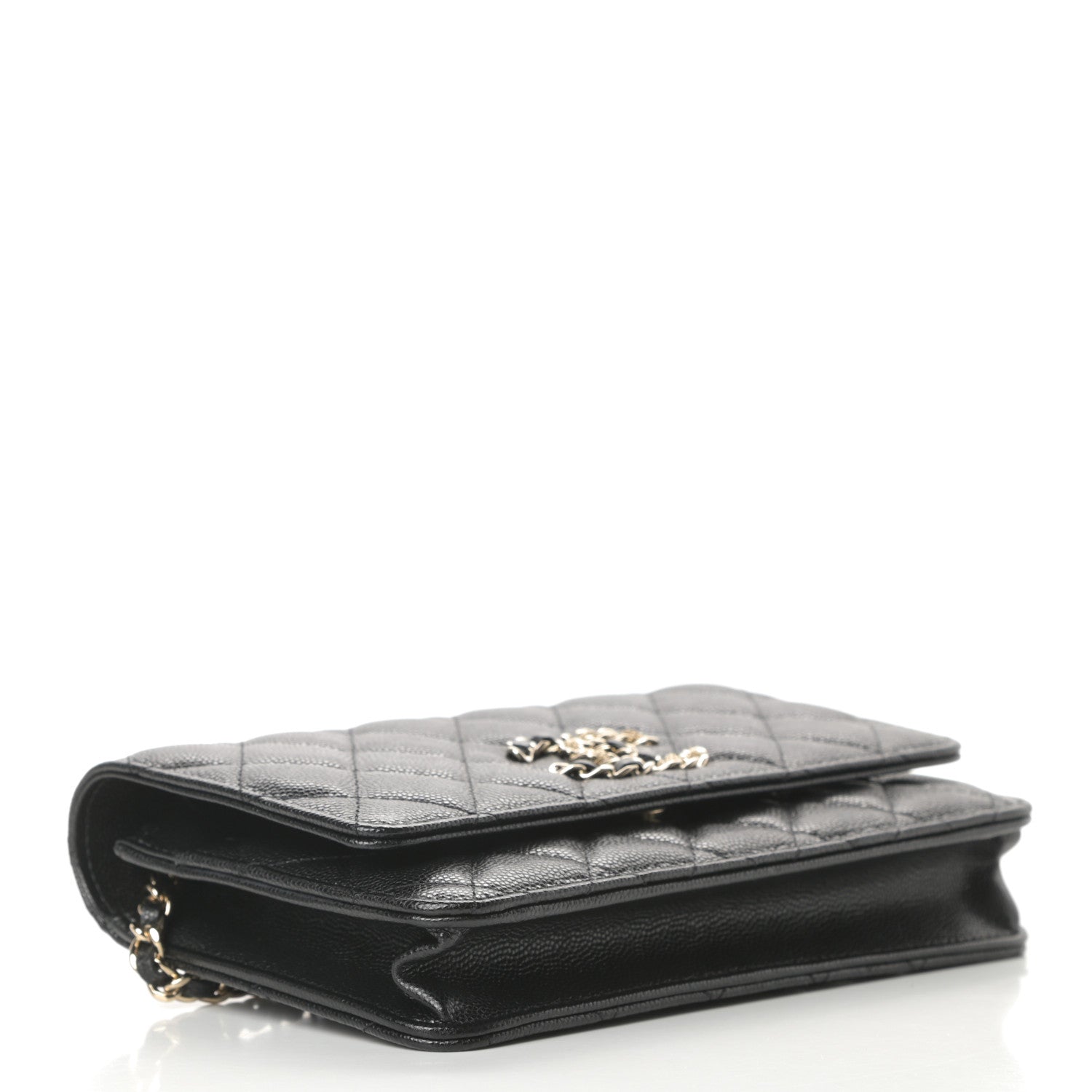 Chanel Caviar Quilted French New Wave Chain CC Wallet On Chain WOC Black 4 of 12