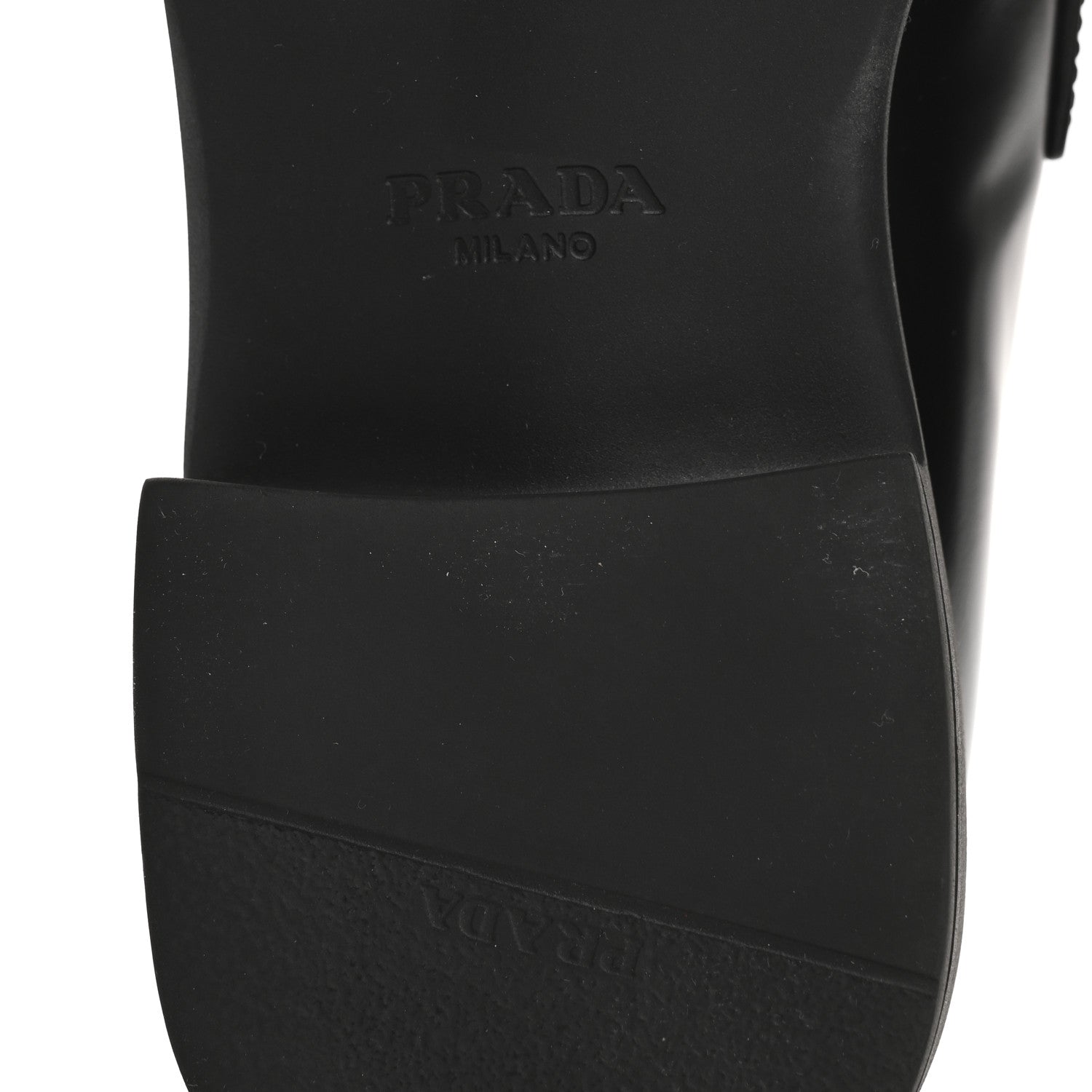 Prada Spazzolato Metal Triangle Logo 50mm Loafers 37 Black 8 of 13