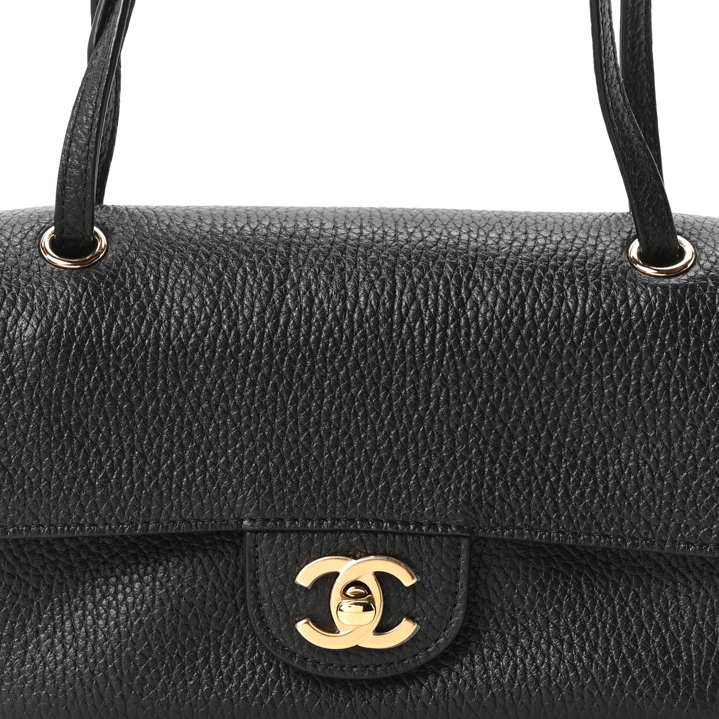Grained Calfskin Mini Souplissimo Maxi Flap Black
