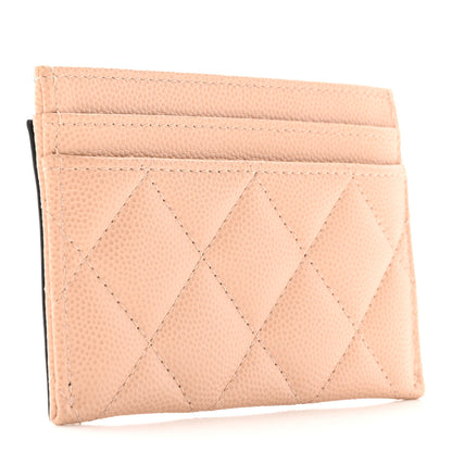Chanel Caviar Quilted Filigree Card Holder Beige Black 3 of 9