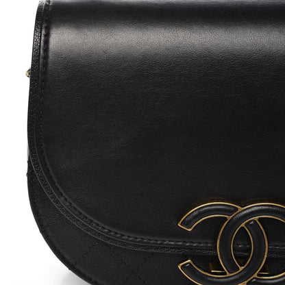 Chanel Shiny Calfskin Goatskin Quilted Small Coco Curve Messenger Flap Black 9 of 10