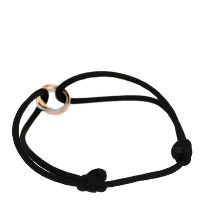 Cartier 18K Pink Yellow White Gold Trinity Adjustable Cord Bracelet Black 2 of 4