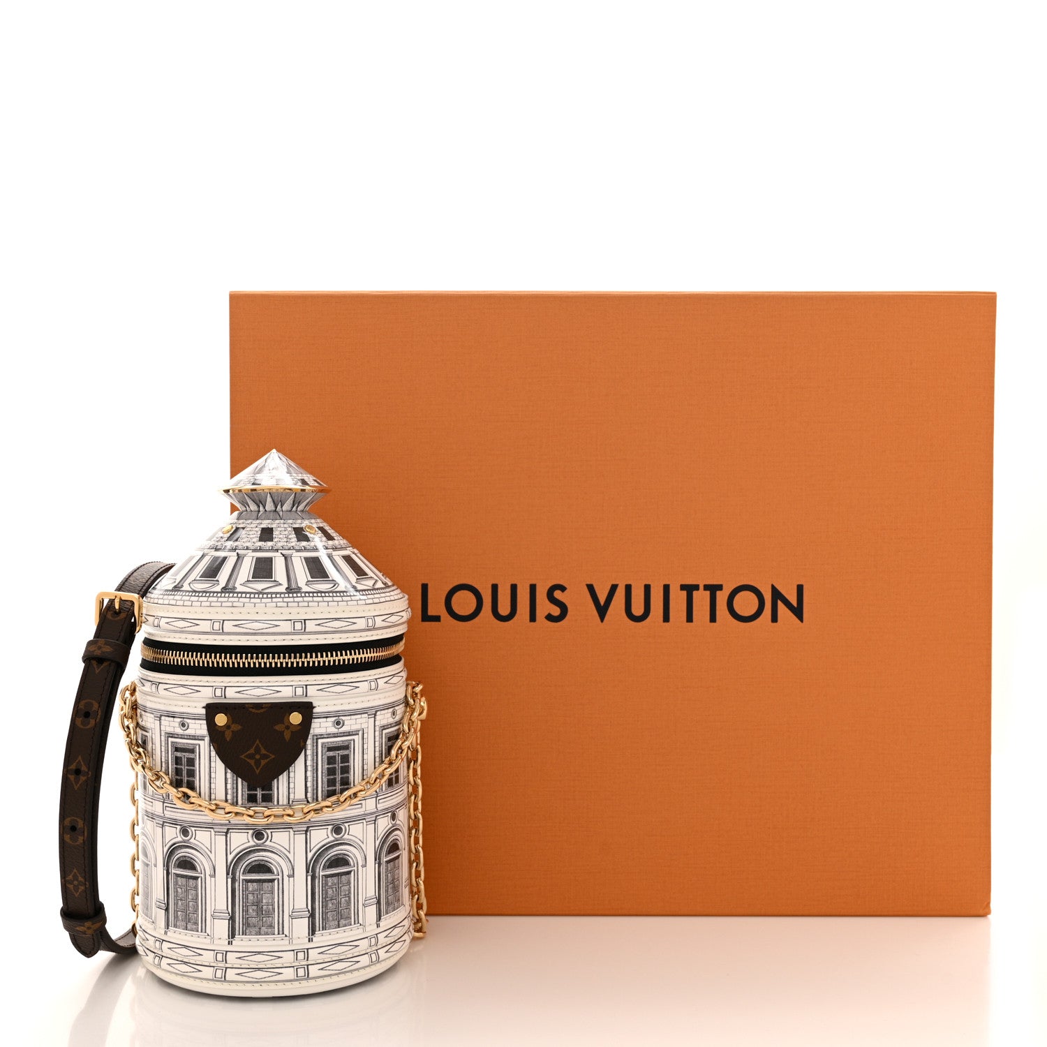 Louis Vuitton X FORNASETTI Calfskin Architettura Cannes Black White 10 of 10